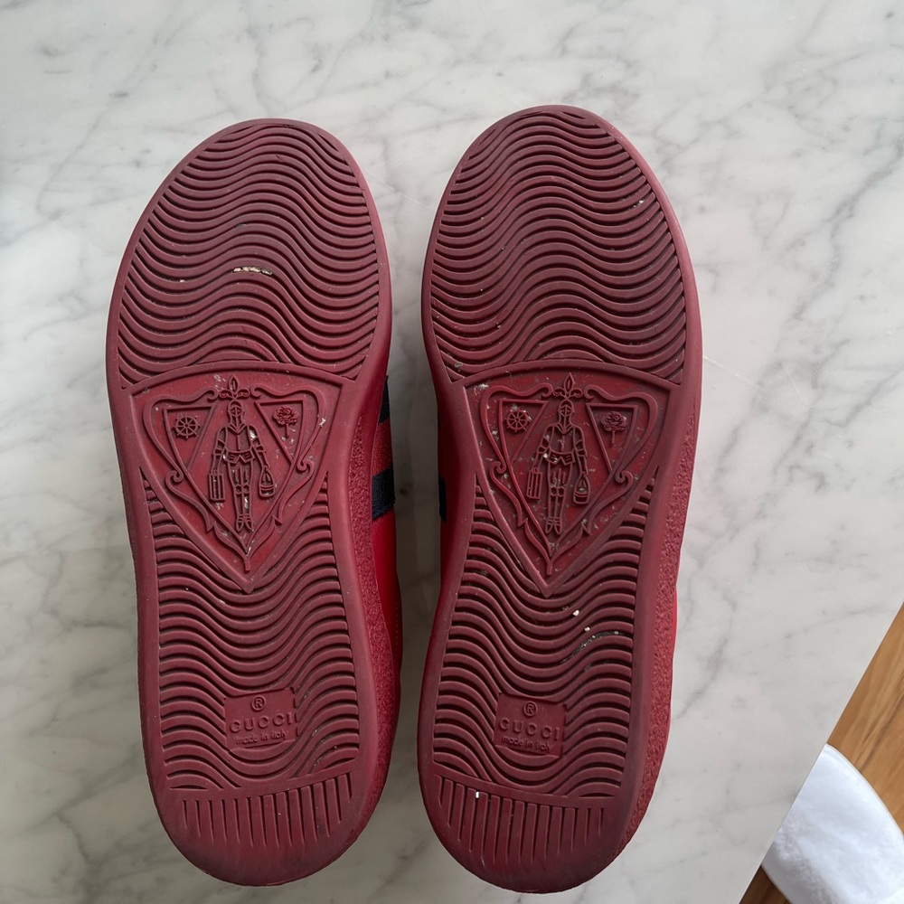 Gucci Ace Sneakers with Navy Stripe - Picture 8 of 11